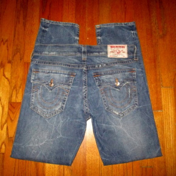 TRUE RELIGION Skinny Flap Pkt Jeans Men Sz 36